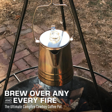 COLETTI Butte rosewood handle offers secure grip during outdoor brewing