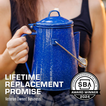 COLETTI backcountry-use scene highlights lifetime replacement guarantee and US-made craftsmanship.