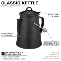 COLETTI Classic Camping Kettle 60oz boiling-water shows fast, steady heat for coffee or tea