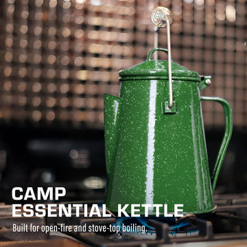 COLETTI Classic Camping Kettle 60oz ergonomic handle for comfortable pouring.