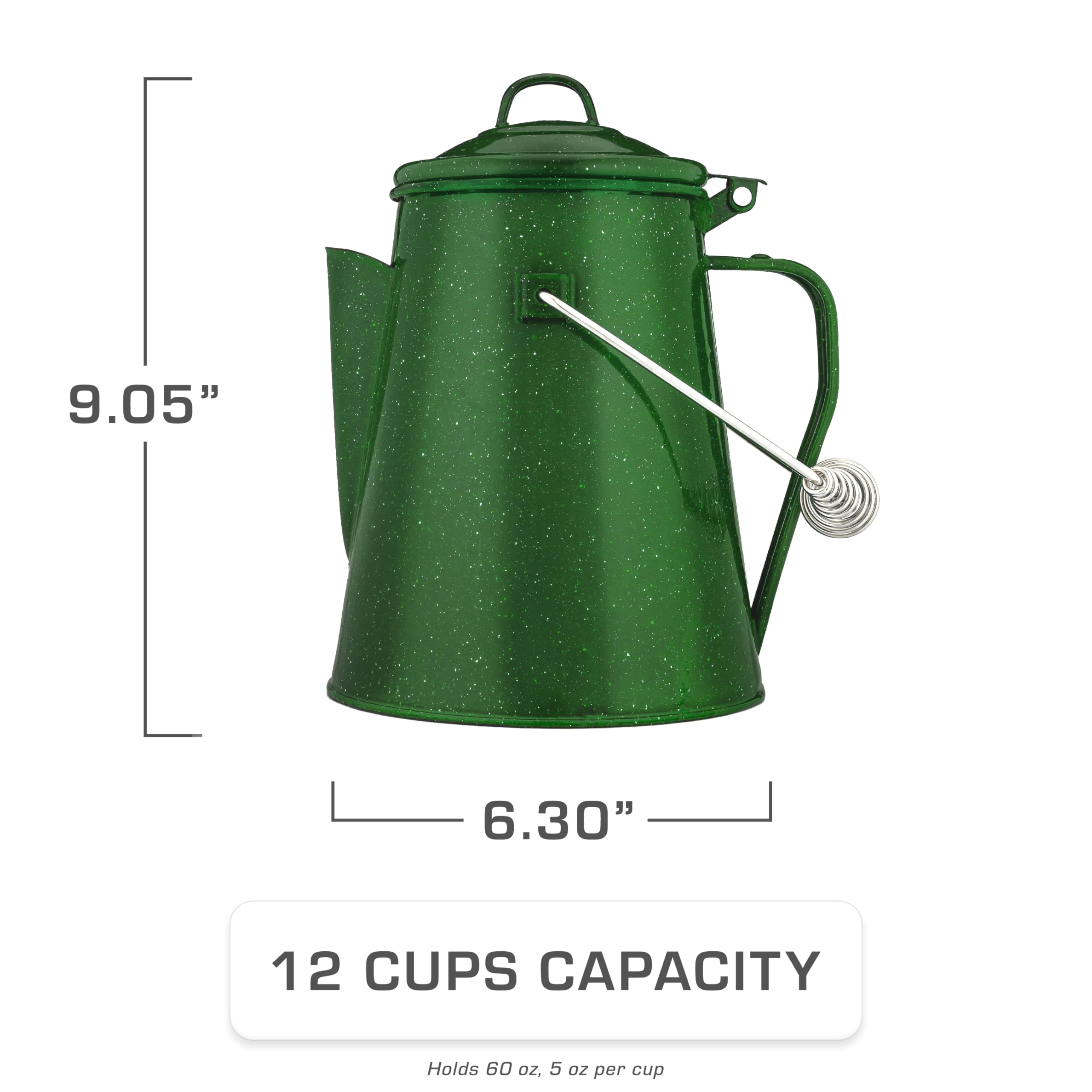 COLETTI Classic Camping Kettle 60oz over-fire image highlights steady heat outdoors.