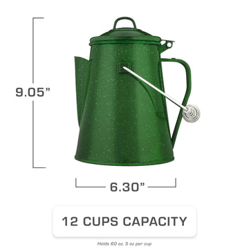 COLETTI Classic Camping Kettle 60oz over-fire image highlights steady heat outdoors.