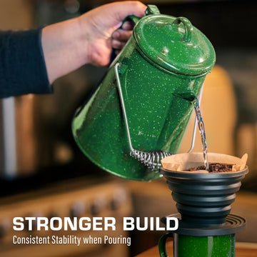 COLETTI Classic Camping Kettle 60oz stainless body showcases toxin-free brewing outdoors.