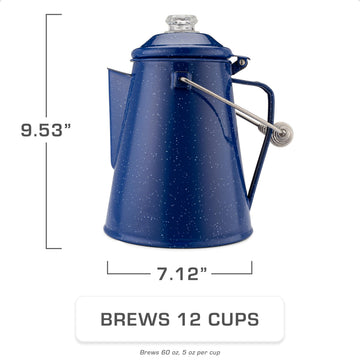 COLETTI Classic with hanging handle shown for over-fire brewing convenience