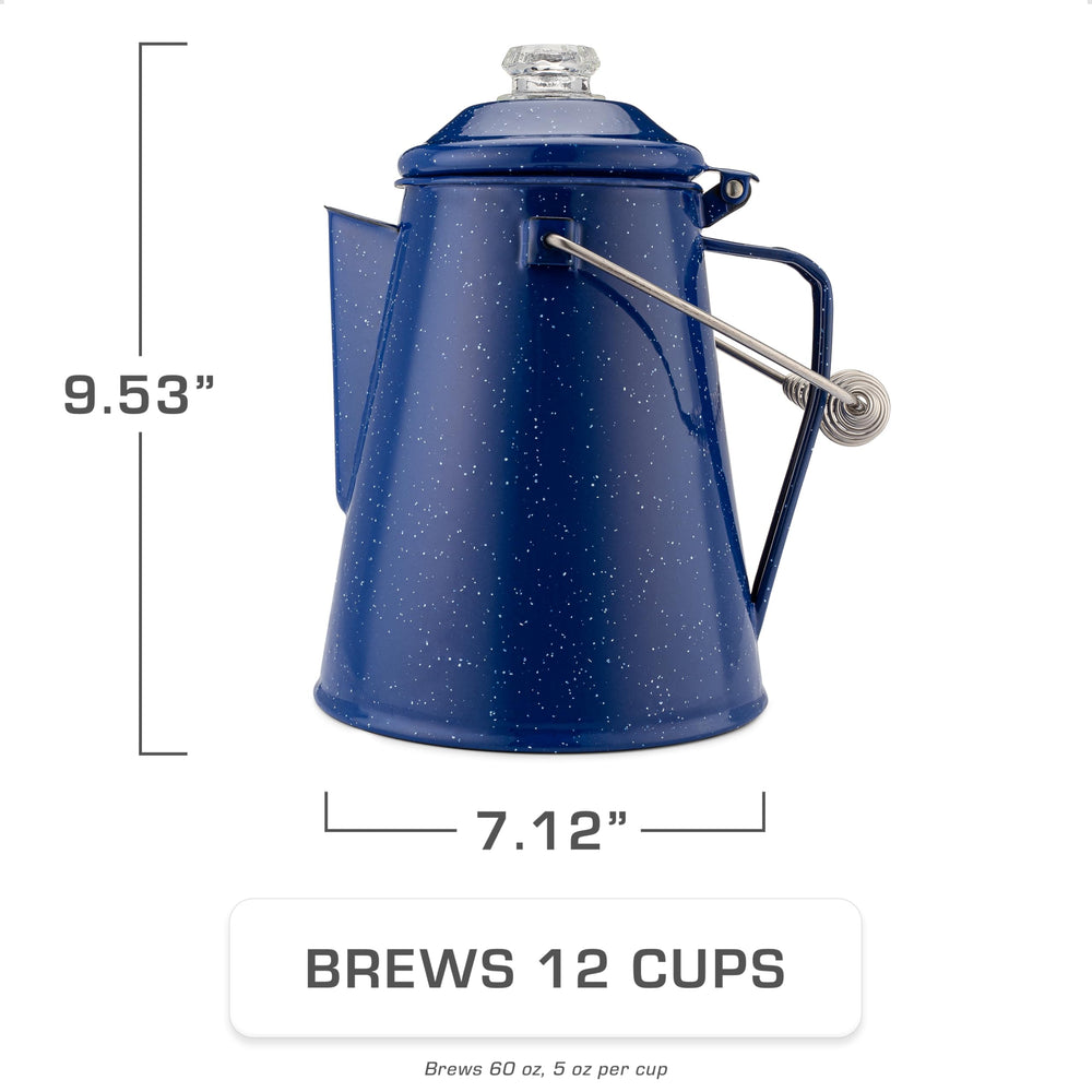 COLETTI Classic with hanging handle shown for over-fire brewing convenience