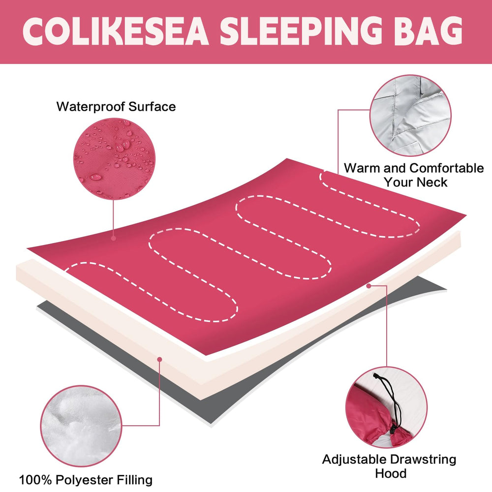 COLIKESEA sleeping bag extra-large size for roomy family comfort