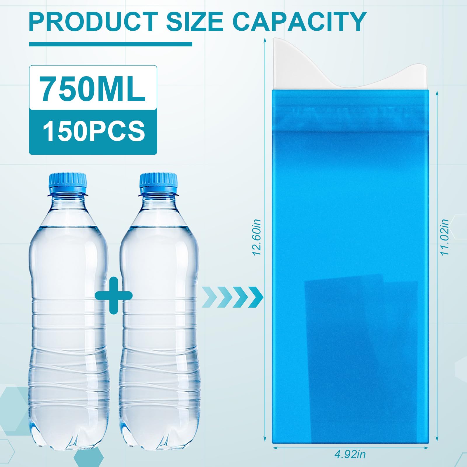 Colingmill unfolded urine bag demonstrates compact, portable size for packing.