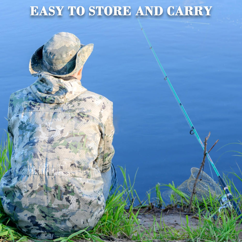 Collapsible bridge pier fishing net in use
