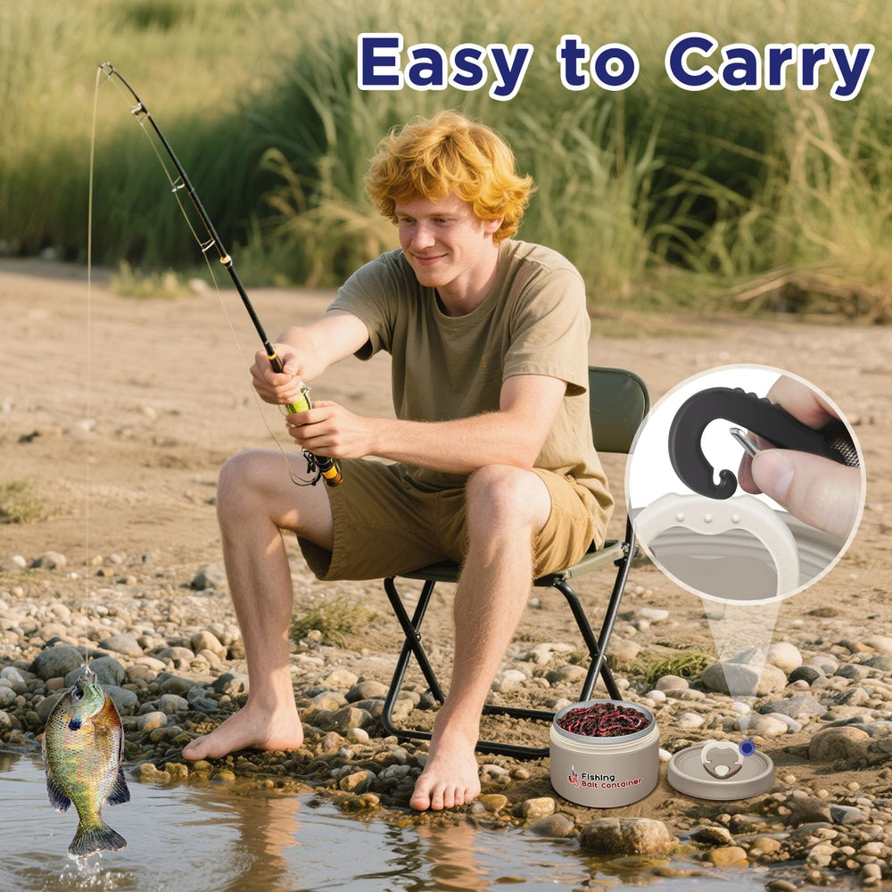 Durable exterior ABS shell of the fishing bait container