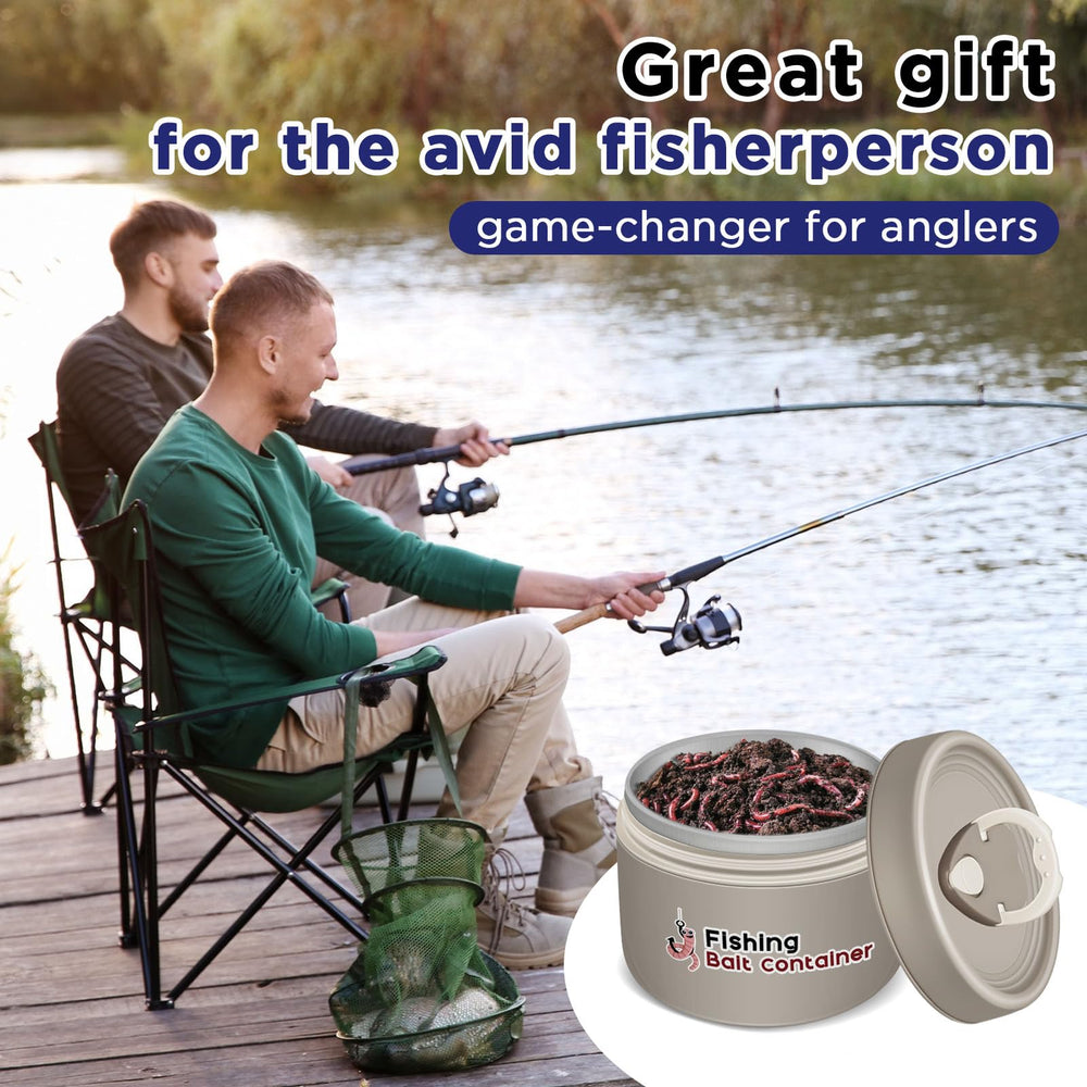 Outdoor setting with insulated bait container in use