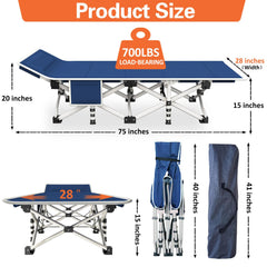 Colmerd camping cot stored in carry bag for travel comfort