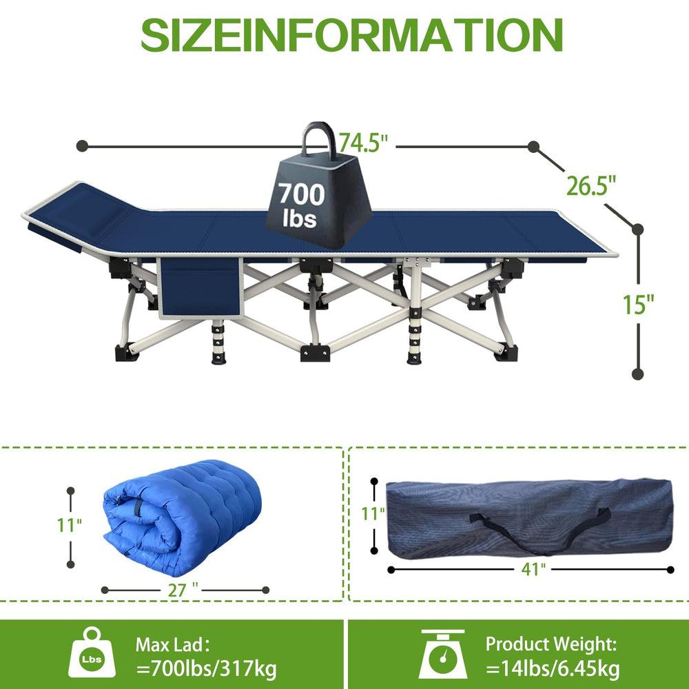 COLMERD cot adjustable-head-tilt enables customizable comfort