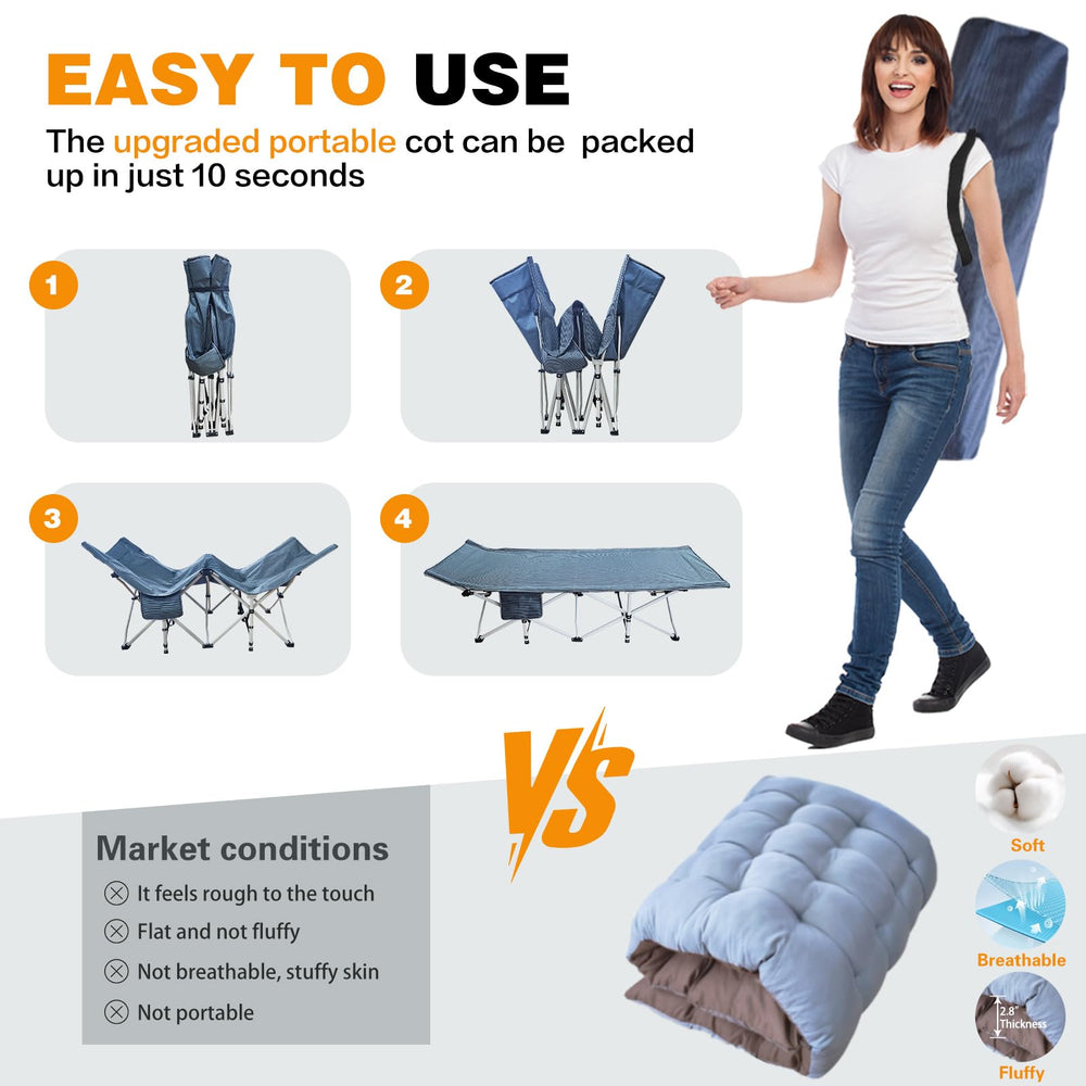 COLMERD easy-setup folding bed opens in seconds for quick sleep.