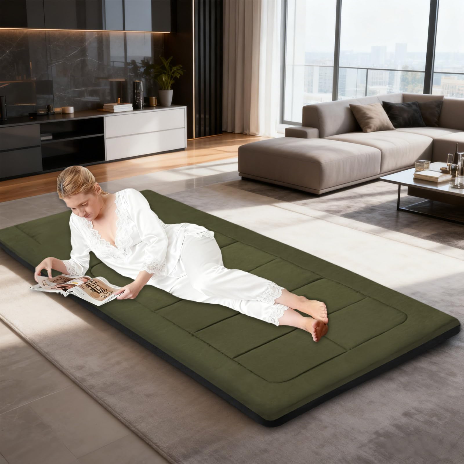 COLMERD built-in pillow provides head and neck support for on-the-go comfort.