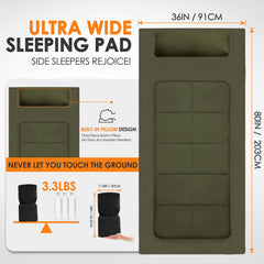 COLMERD quilted foam top offers cushioned comfort on tent floors or guest beds.