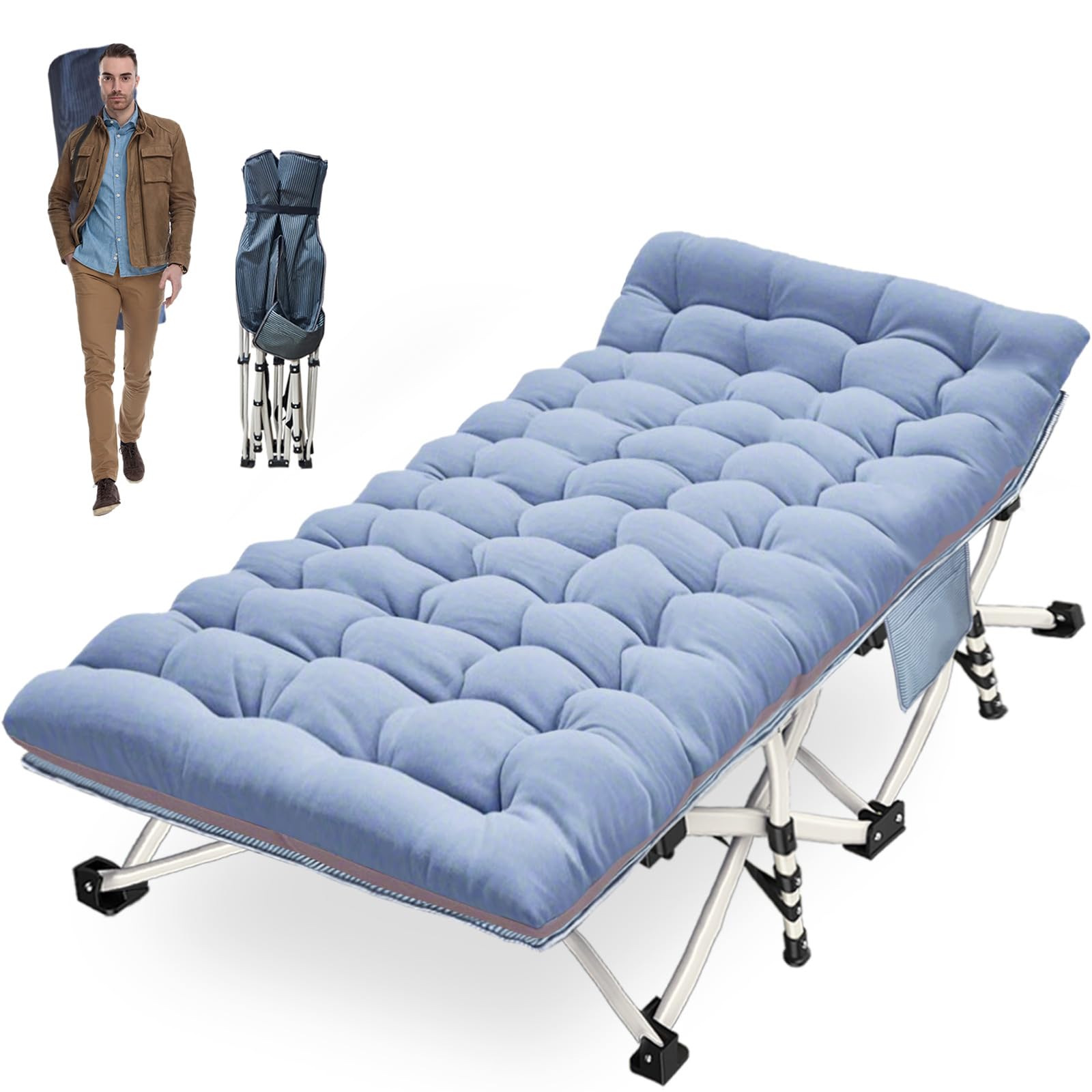 COLMERD oversize camping cot XXL offers stable support for comfortable outdoor sleep.
