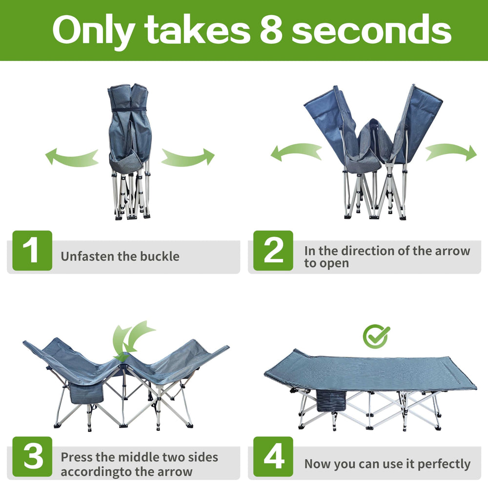 COLMERD cot folds quickly for easy transport.