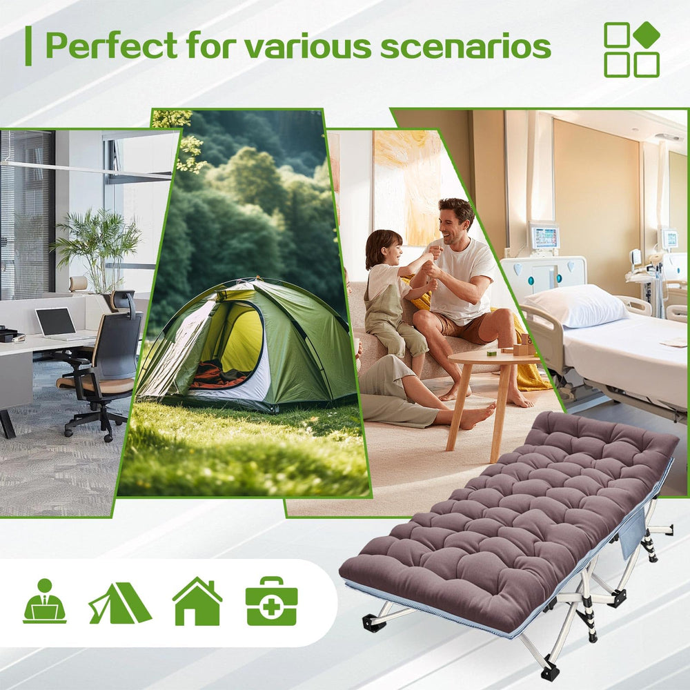 COLMERD XXL cot suitable for indoor guest rooms and naps.
