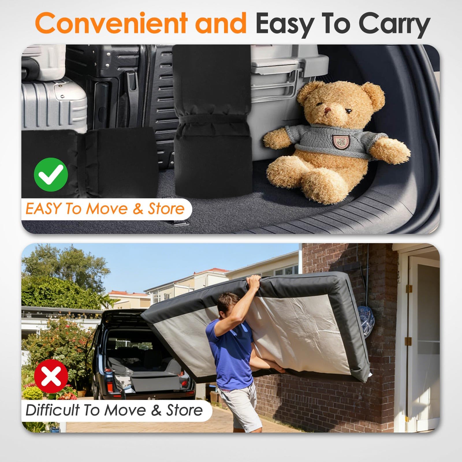COLMERD XXL floor mattress rolls up easily for storage.