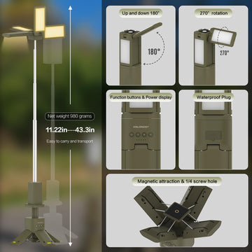 COLONOST light with 360-degree panels for customizable outdoor illumination