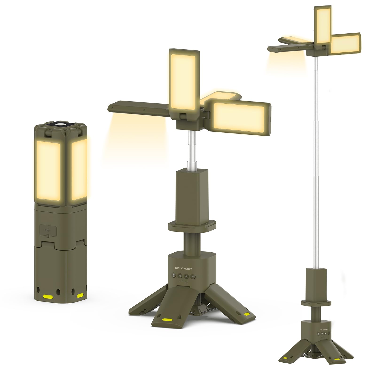 COLONOST wireless camping light extended pole for tall lighting in tents