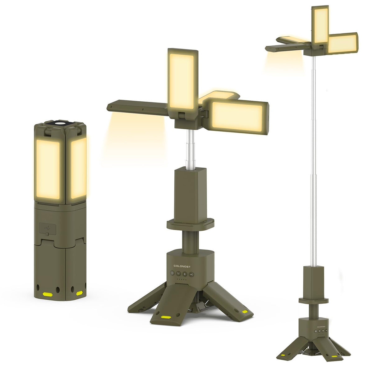 COLONOST wireless camping light extended pole for tall lighting in tents