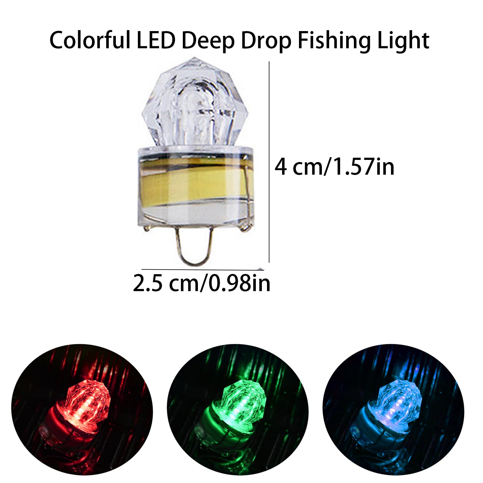 Water-activated fishing light in use underwater