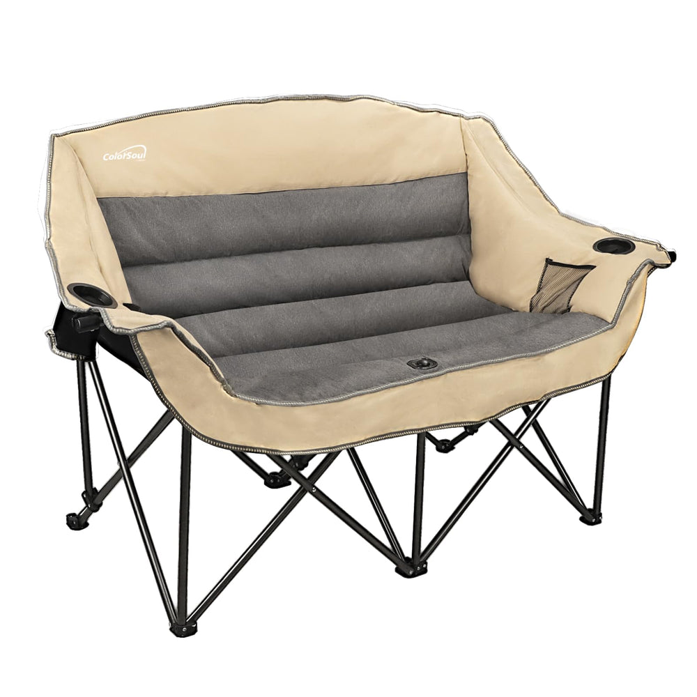 Colorsoul 2-person camping chair open layout showing spacious seating for two adults, great for shared outings.