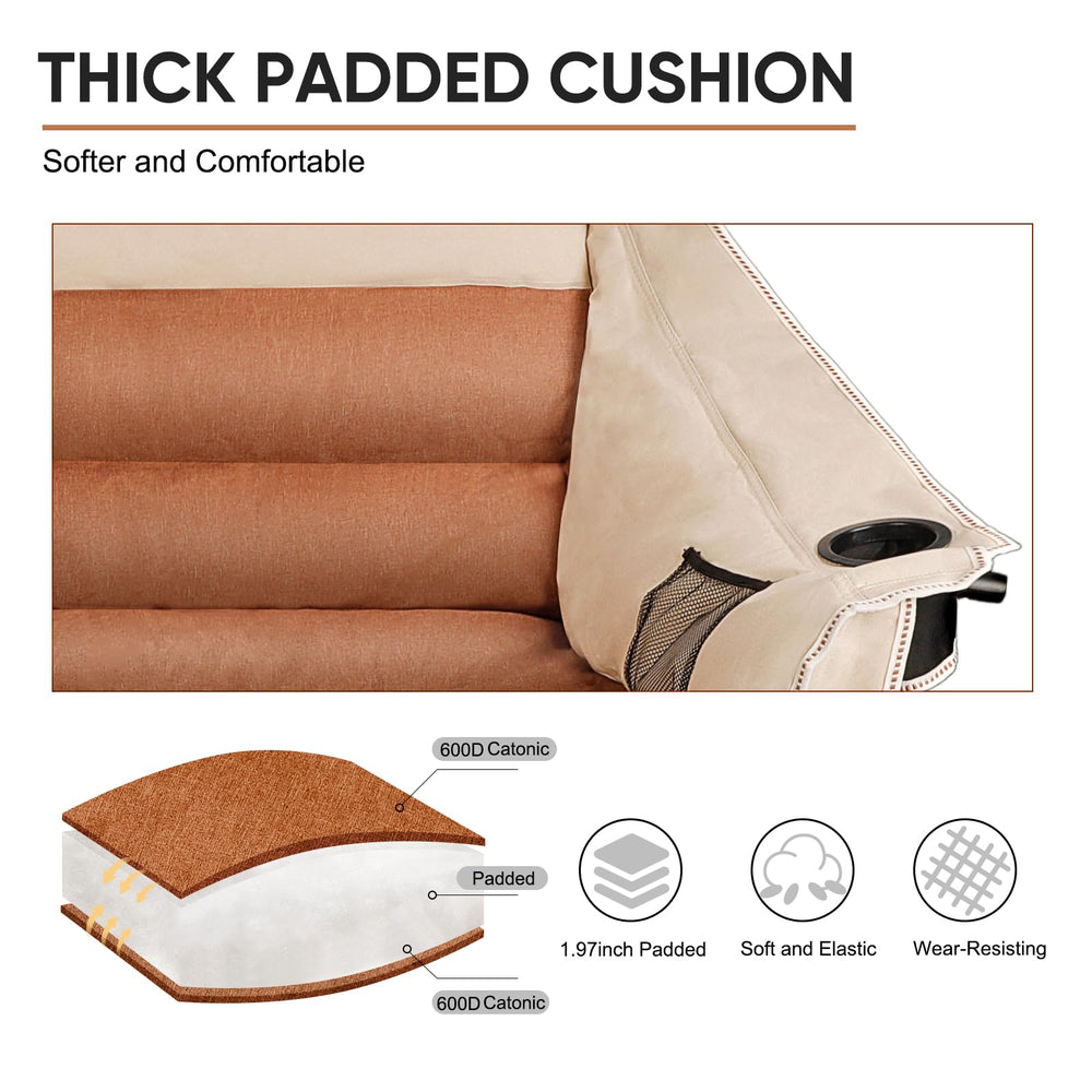 Colorsoul 600d fabric durable seat cover resists wear during long trips.