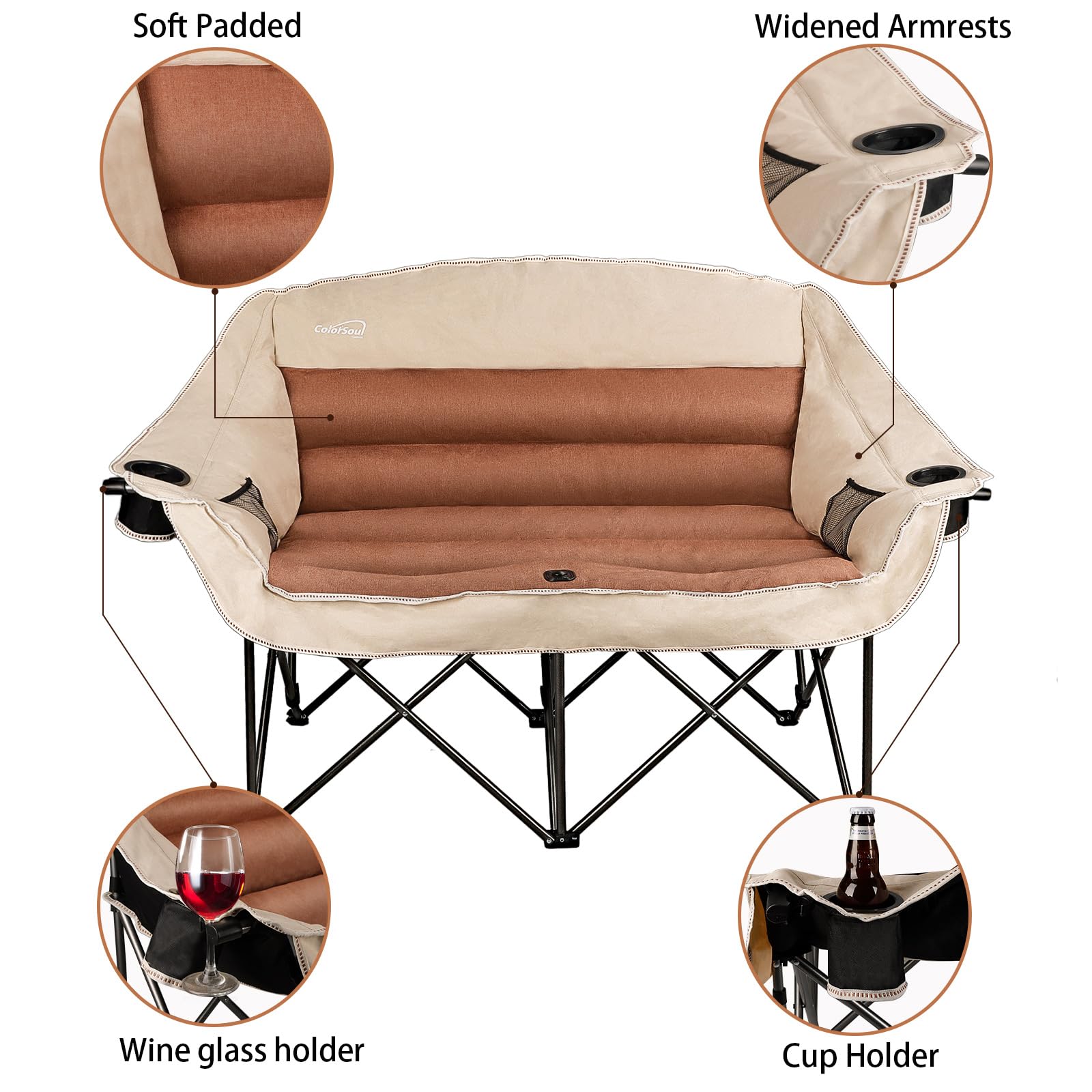 Colorsoul mocha outdoor chair ideal for beach and forest adventures.