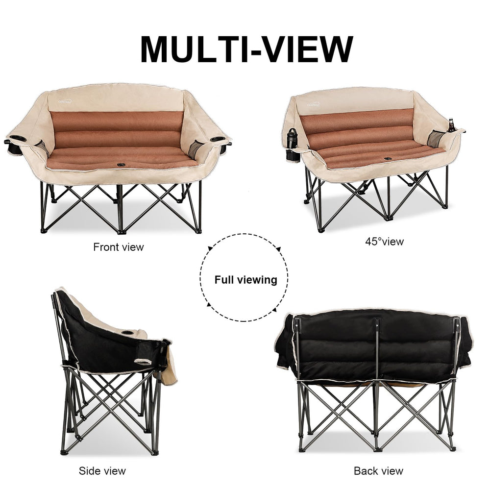 Colorsoul outdoor couch-like comfort invites relaxing evenings by campfire.