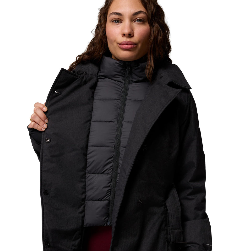 Columbia Alameda Ridge II parka fabric closeup reveals recycled insulation warmth
