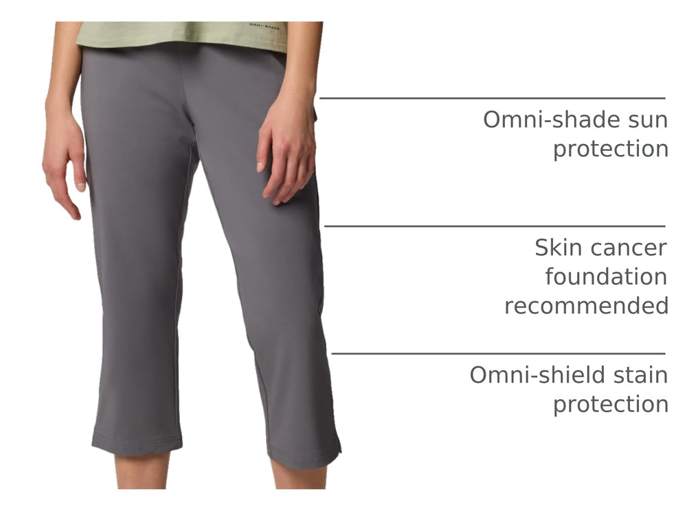 Columbia All Seasons Capri City Grey back zip pocket and stretch fabric offer mobility.