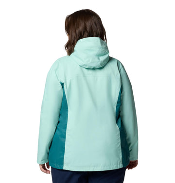 Columbia Arcadia II river blue color highlighting waterproof construction