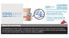 Columbia Balance Point Sport socks offer arch support to reduce fatigue.