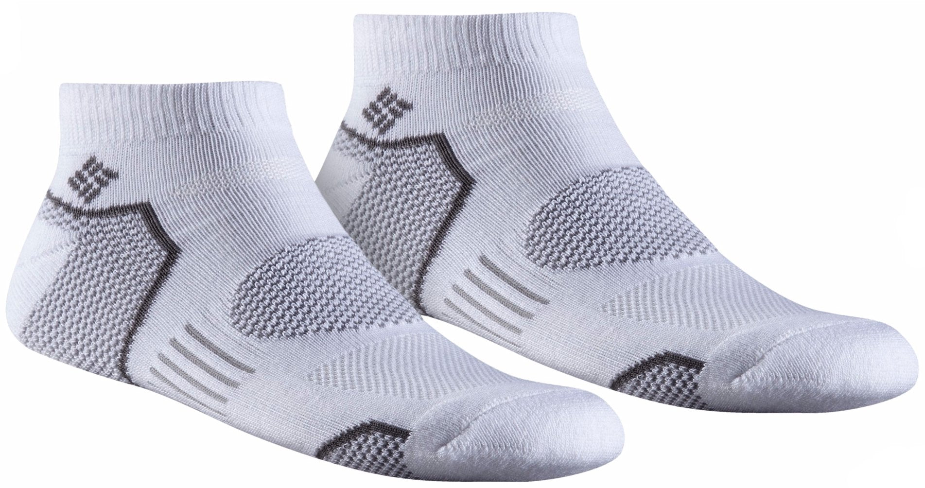 Columbia Balance Point Sport low cut socks in white, moisture-wicking and breathable for daily wear