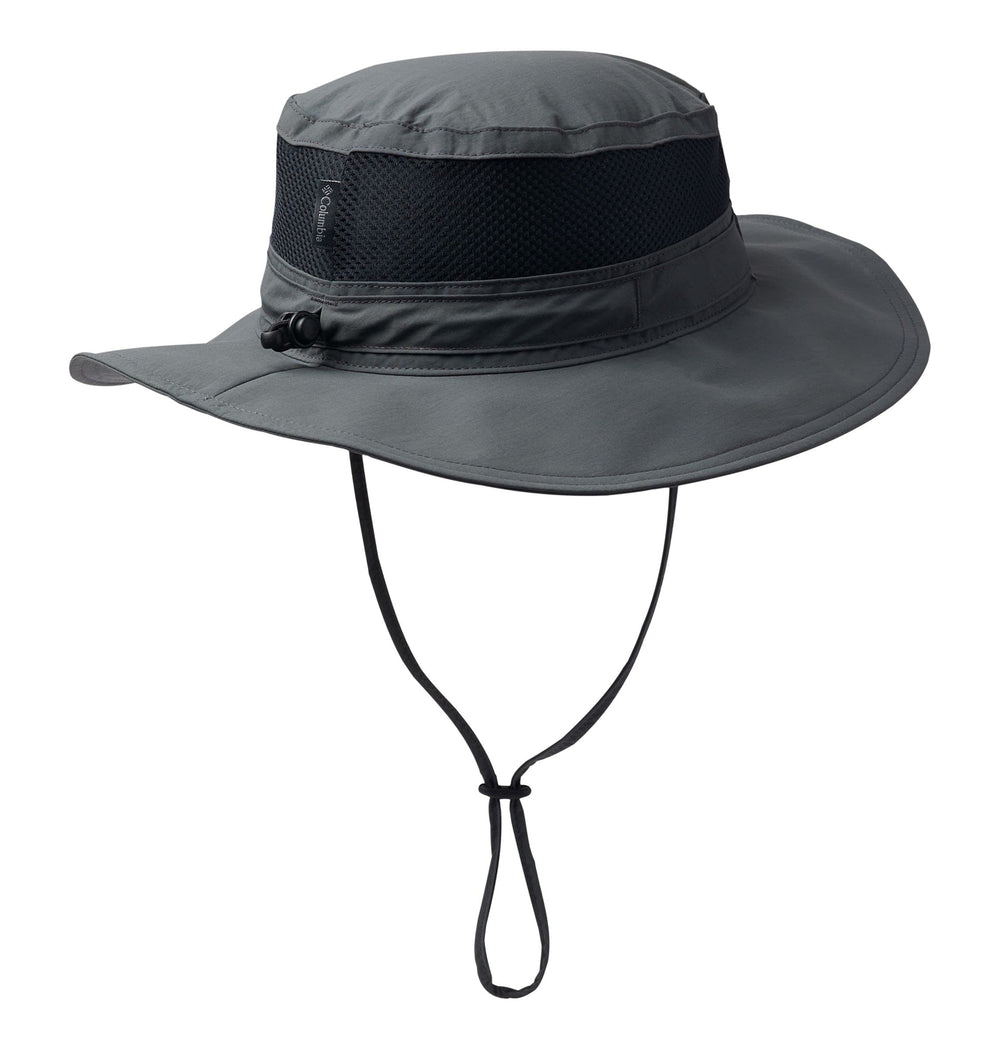 Close-up of the Grey Bora Bora II Booney Omni Shade Sun Hat brim and adjustable chin strap