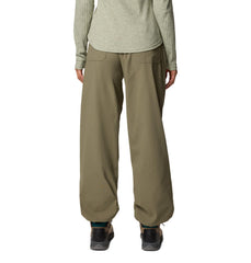 Columbia Brea Falls nylon pant side view showing adjustable cuffs for a customized fit