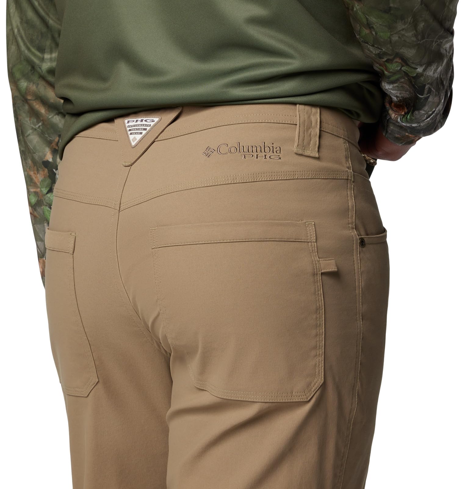Columbia Bucktail II Pant nylon-canvas weave close-up for durability.