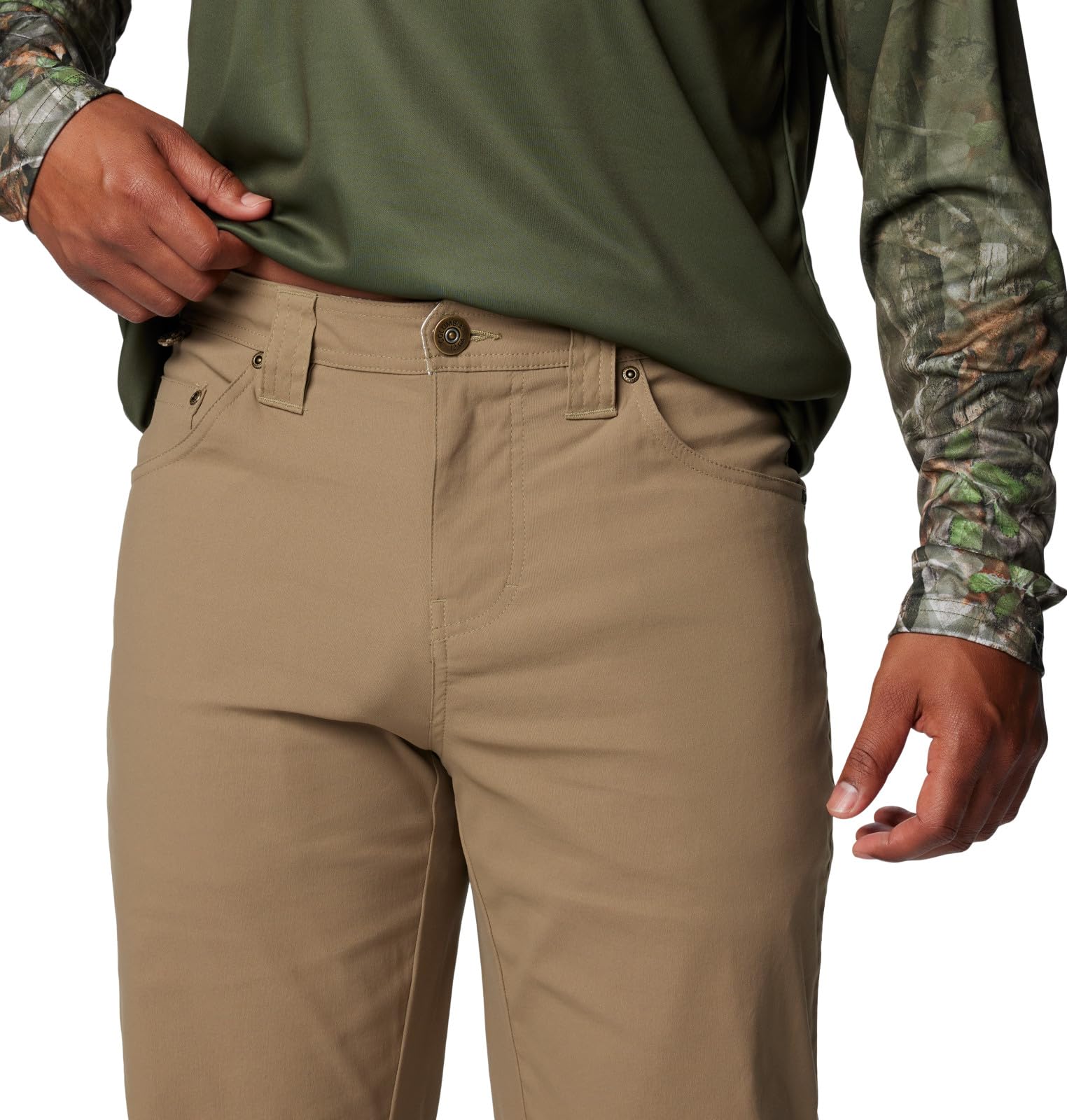 Columbia Bucktail II Pant Timberwoods camo view in natural setting.