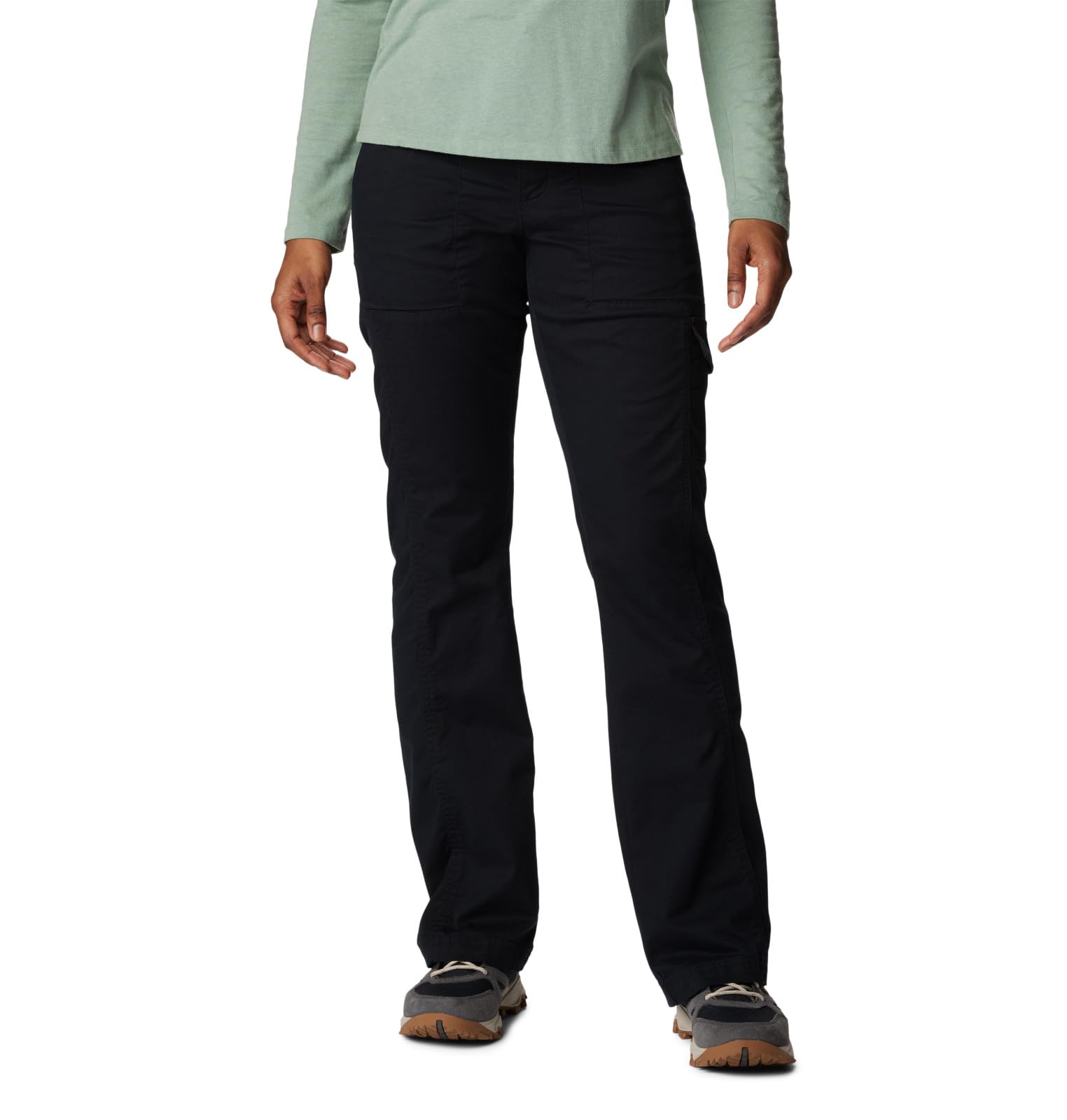 Columbia Calico Basin cotton pant black front view with breathable stretch