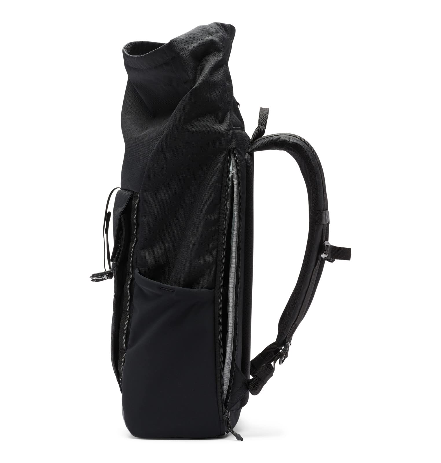 Columbia Convey II side pocket illustration with water bottle storage for travel and commuting.