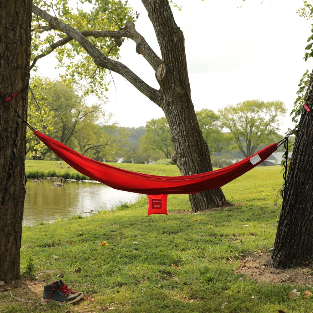 Columbia Mammoth Creek comfortably suspends users for restful outdoor moments.