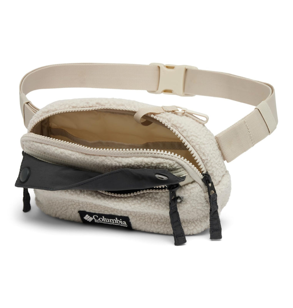 Columbia Helvetia II hip pack soft Sherpa fleece interior adds cozy vibes for outings.