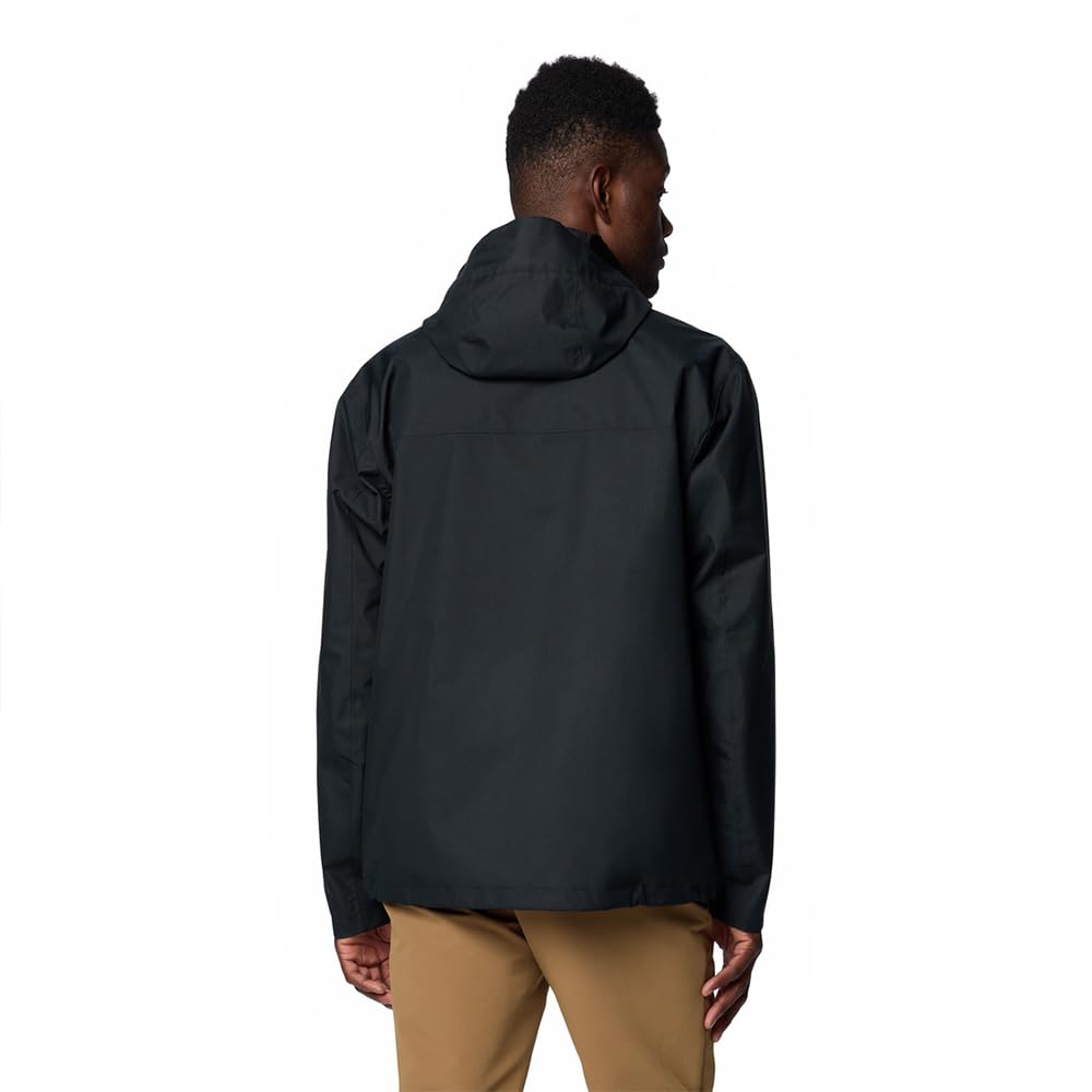 Columbia Hikebound II Jacket hood-adjustment close-up with adjustable drawcord for fit.