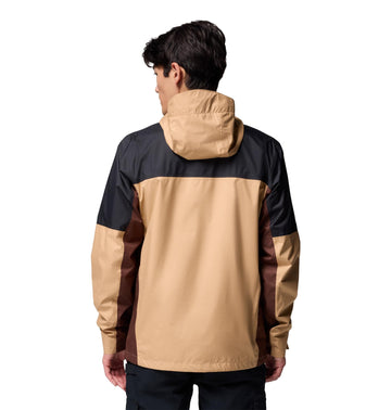 Columbia Inner Limits III hood adjustment detail for customizable storm-ready fit.