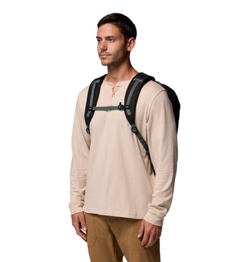 Columbia Landroamer backpack, rain forest black back view showing durable construction
