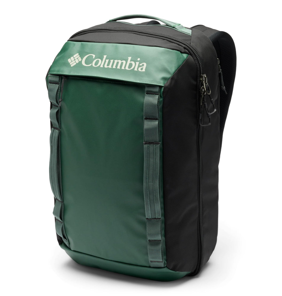 Columbia Landroamer backpack, rain forest black front view, ideal for daily outdoor commutes