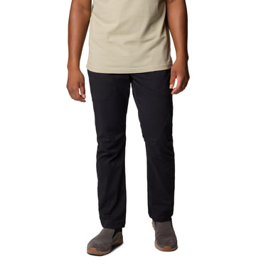 Columbia Landroamer Ripstop Pant II in black front view highlighting rugged fabric for hikes