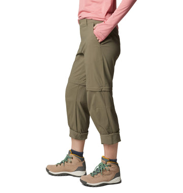 Columbia Leslie Falls Convertible pants back view showcasing outdoor silhouette